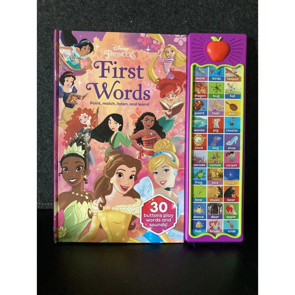 Disney Princess First Words 30 Button Play-a-Sound Interactive Board Book PI